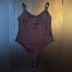 Forever 21 Black Ribbed Bodysuit
